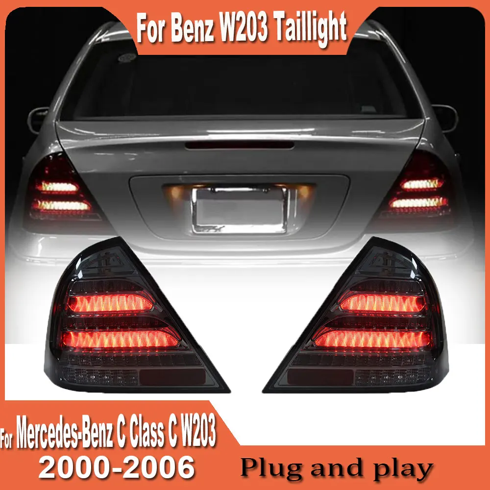 

2 шт. задние фонари для Mercedes-Benz C Class C W203 2000-2006 C230, новый полностью светодиодный динамический указатель поворота, автомобильный задний фонарь в сборе