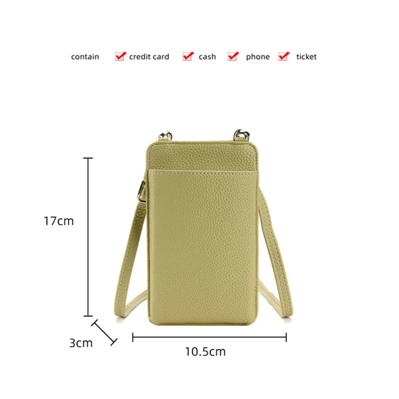 Bolsa de celular transversal de ombro único para mulheres, carteira versátil, bolsa de dinheiro multi-cartão, chaveiro, moda, mini