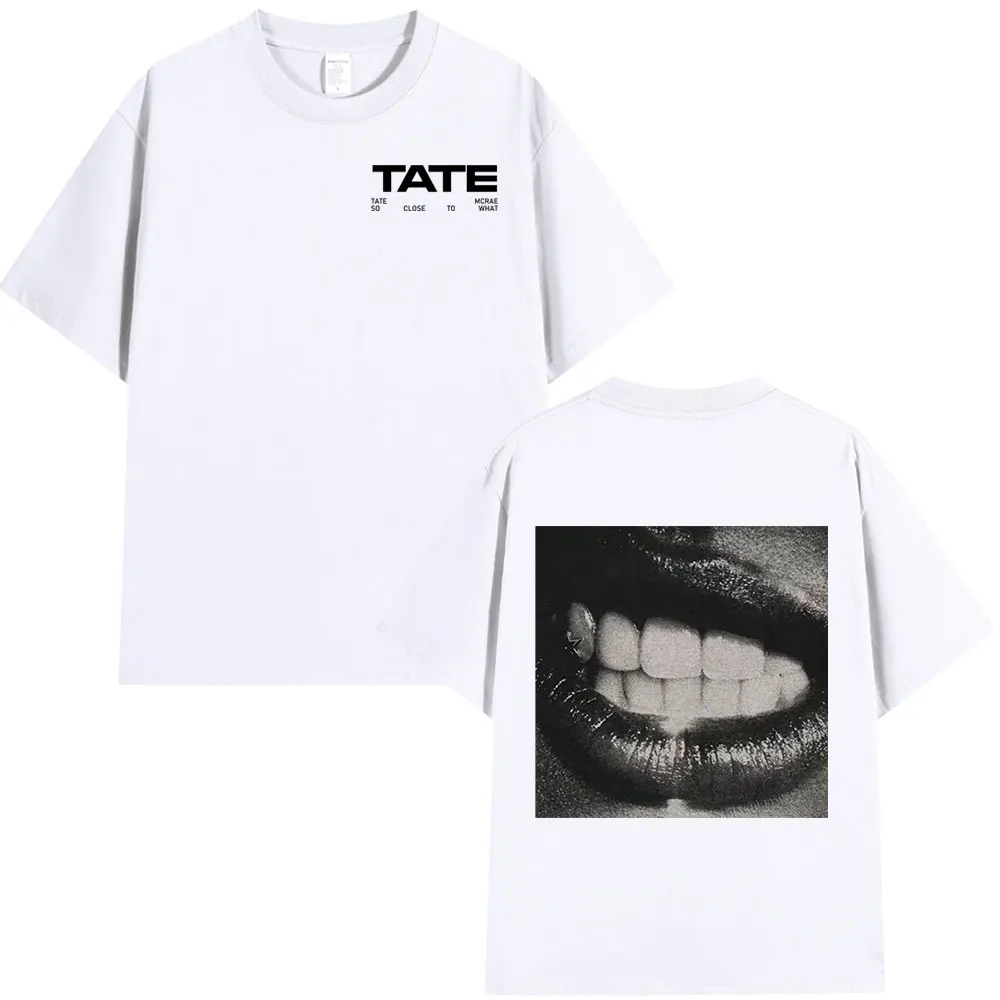 Tate McRae قريب جدًا لعام 2025 أن ألبوم Merch الجديد للرجال والنساء بأكمام قصيرة من القطن غير الرسمي هدية للمتابعين.
