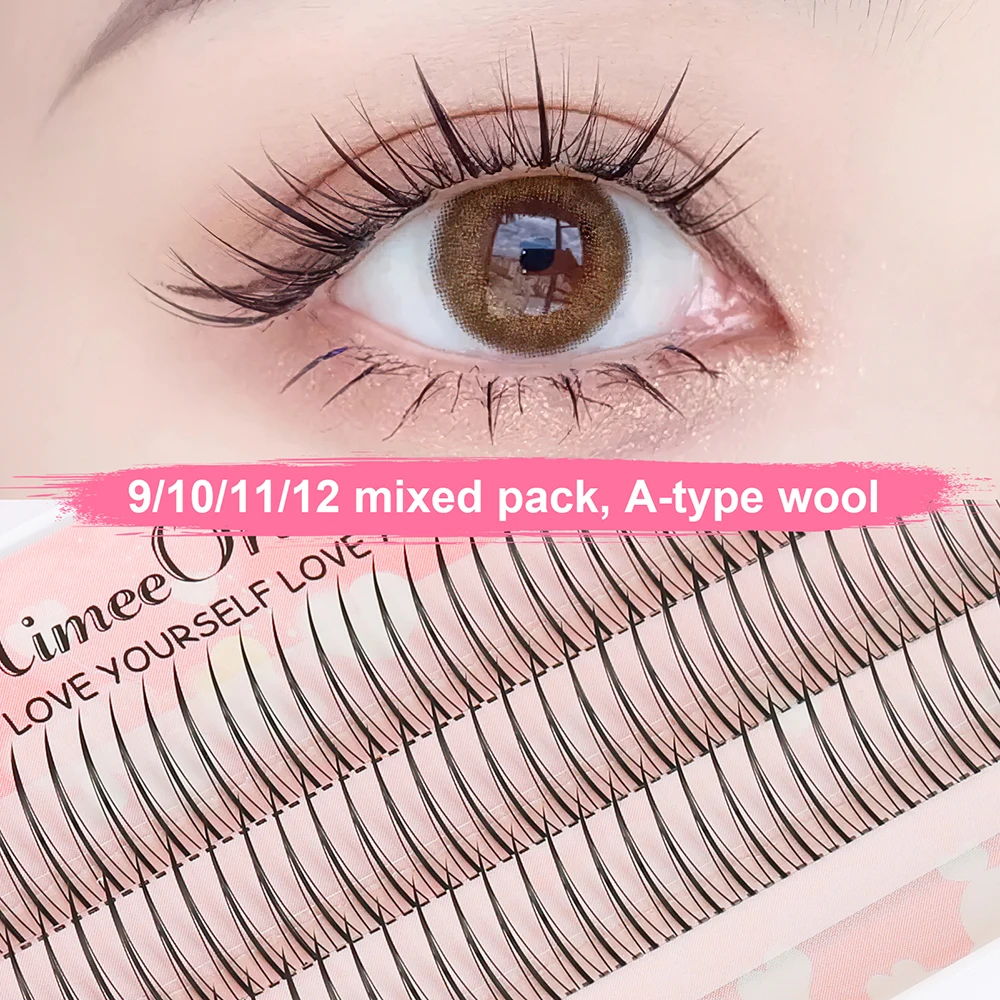 natural long Lashes Extension A Shape Fairy Segmented Thin Band Eyelashes Not Scatter Lashes for Women Makeup