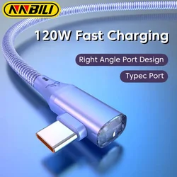 NNBILI 120W Super Fast Charging USB to Type C Cable 90 Degrees Elbow for Samsung Xiaomi Hwawei Redmi POCO Oneplus General Cable
