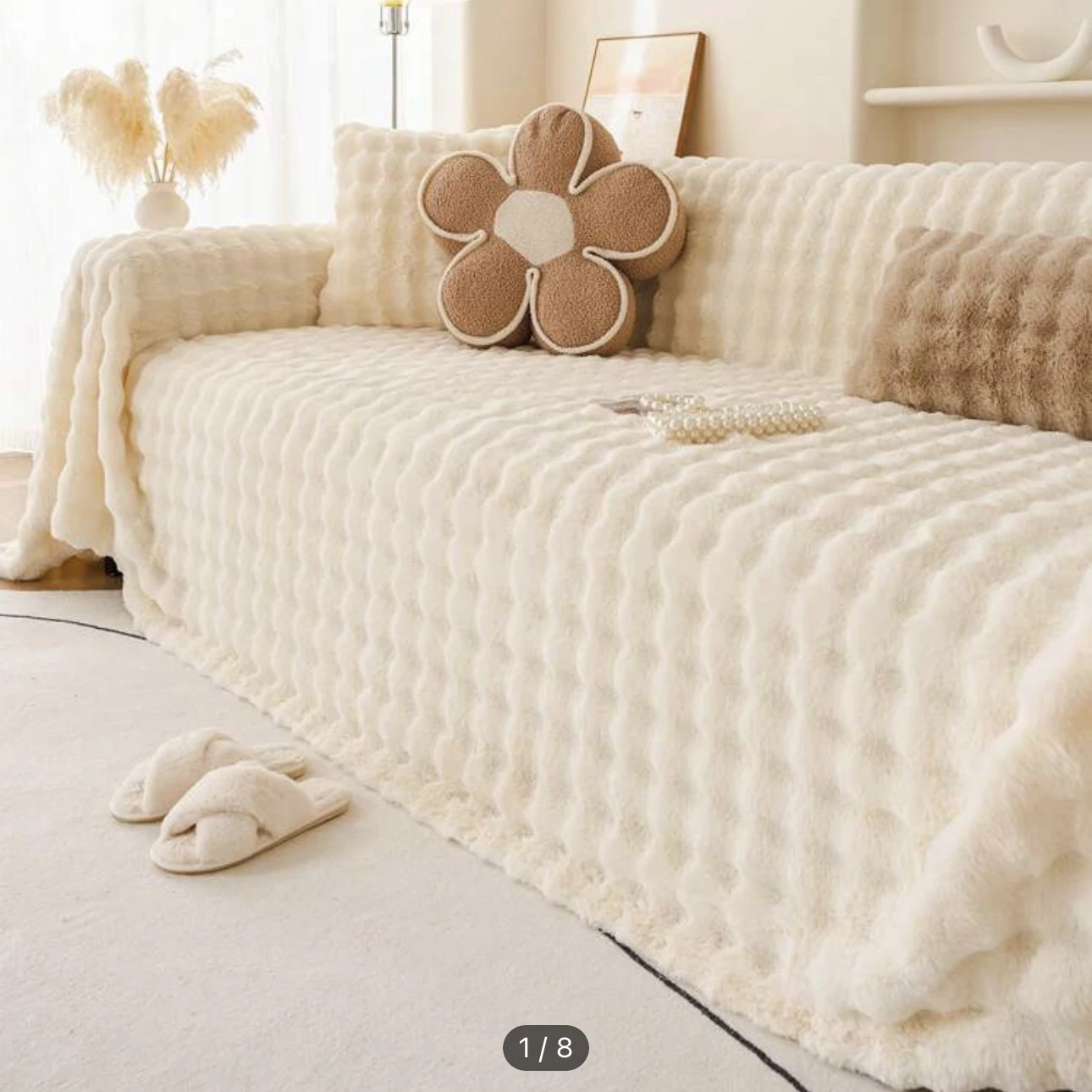 

Покрывало для дивана из искусственного меха, универсальное теплое покрывало из искусственного меха для гостиной