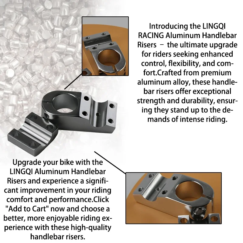 ONLEEYPP دراجة نارية المقود الجذعية الألومنيوم المشبك تحديد كتلة مقود للدراجات الجبلية الطريق دراجة سكوتر #6