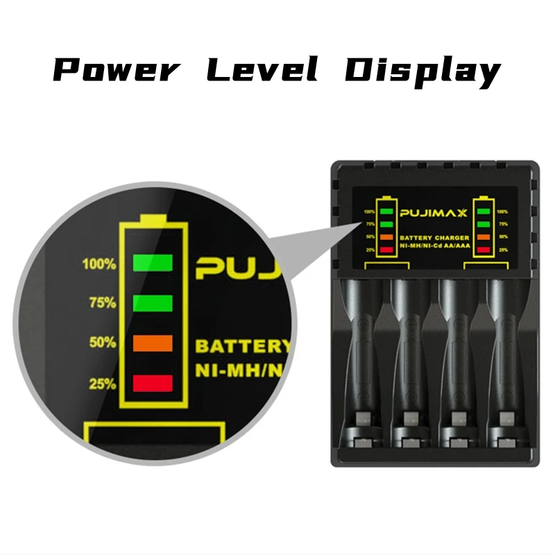 New LED Battery Charger Four-Slot Multi-Slot Intelligent Fast Charger for No.5 No.7 AAA/AA NiMH/NiCd Battery Charger Protection