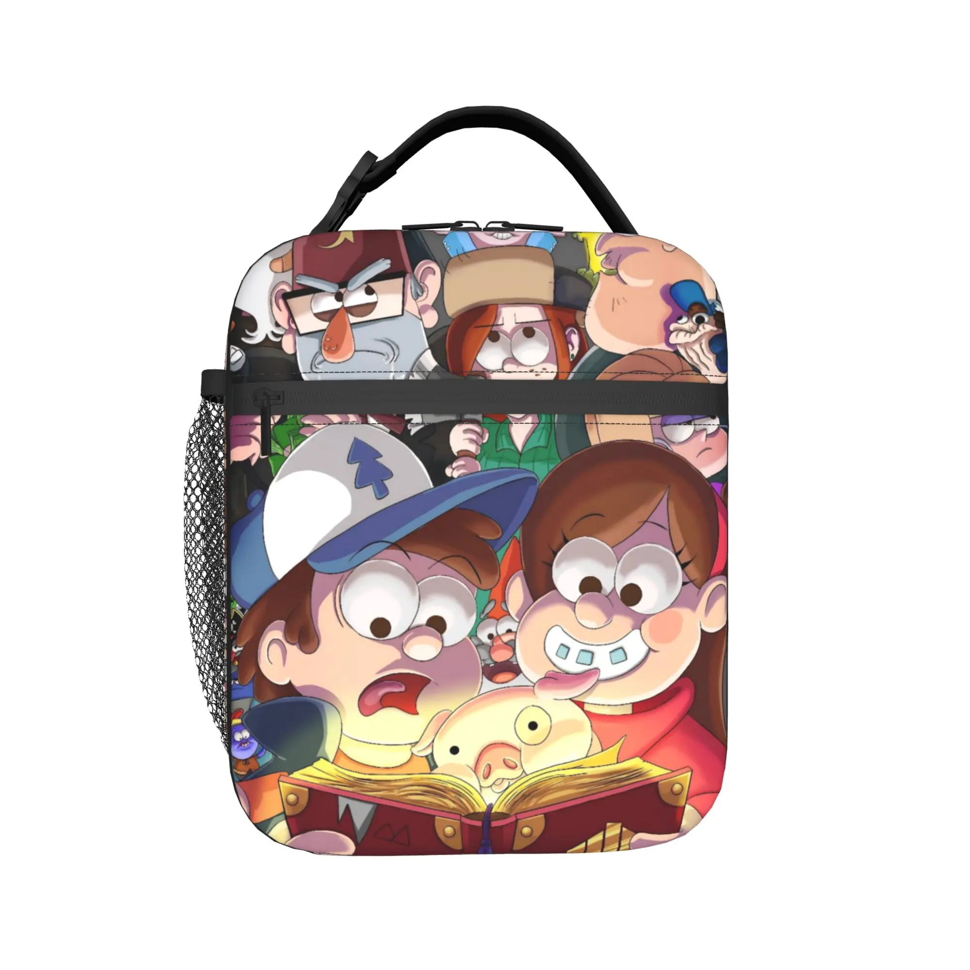 G-Gravity Falls Thermal Insulated Lunch Bags for School  Reusable Food Container Bags Men Women Cooler Thermal Lunch Boxes