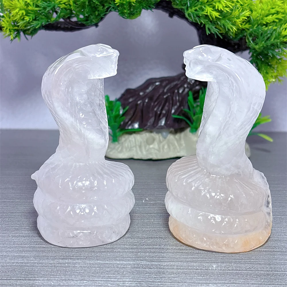 Clear Quartz Snake Natural Crystal Home Decoritems Room decor Luck Quartz Stone Garden Reiki Healing Energy Love Gifts