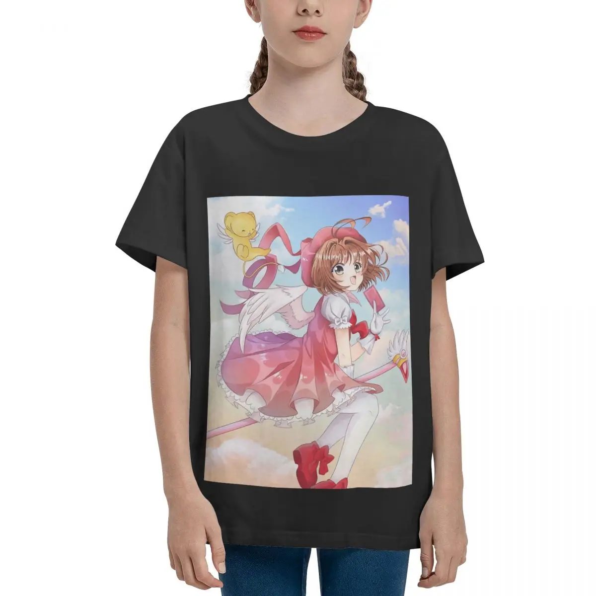 Card Captor Sakura Greeting Card High quality Activity competition Adolescents Basic Short Sleeve T-Shirt Crewneck Tshirt