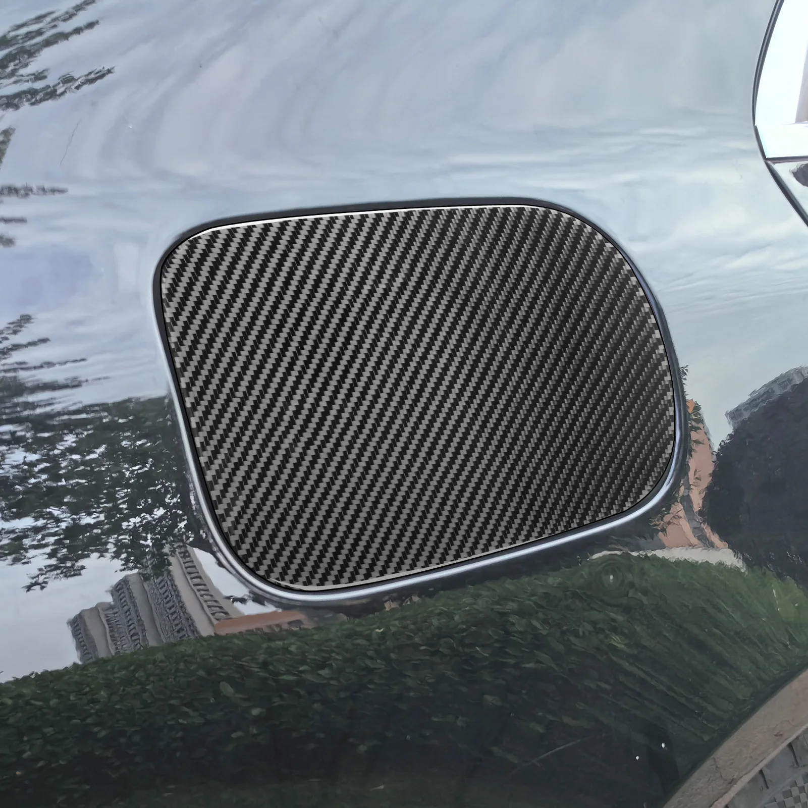 حقيقي ألياف الكربون اكسسوارات السيارات خزان الوقود غطاء تغليف ملصق لمرسيدس بنز W222 S-Class/مايباخ 13 14 15 16 17 18 19 2020 #2