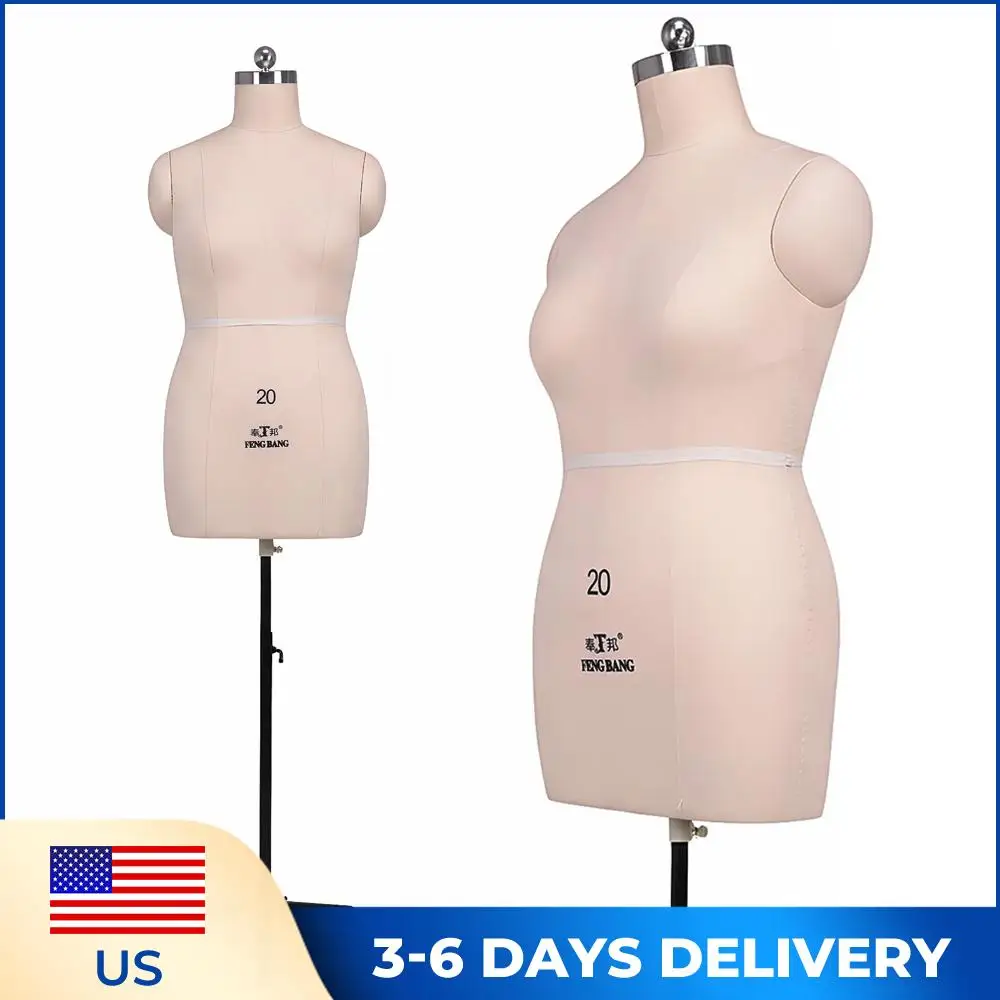 

Female Half Body Professional Dress Form Height Adjustable Half Scale Dress Form with Metal Stand for Market Shop Window Display
