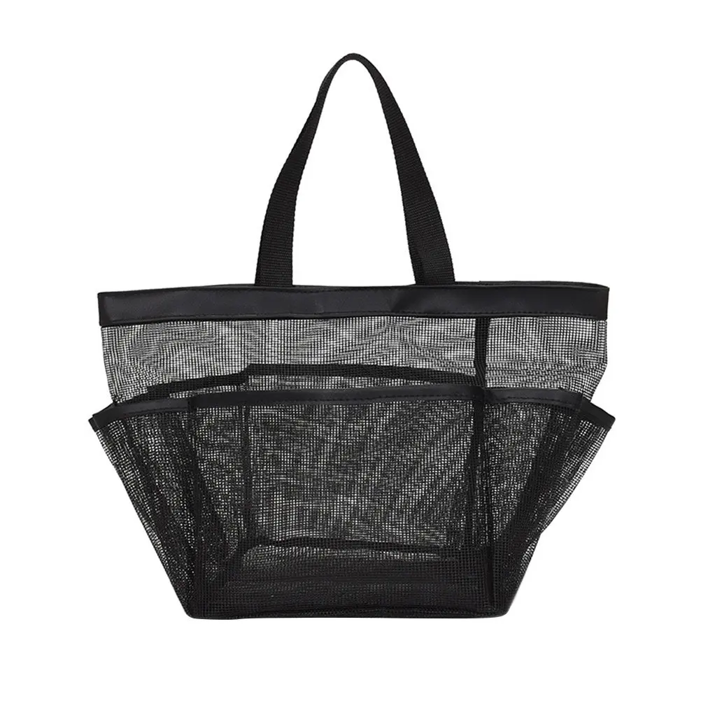 Beach Mesh Storage Bag Premium Nylon Large Capacity Mesh Shower Pouch Portable Toiletry Organizer for Bathroom Swimming Outdoor