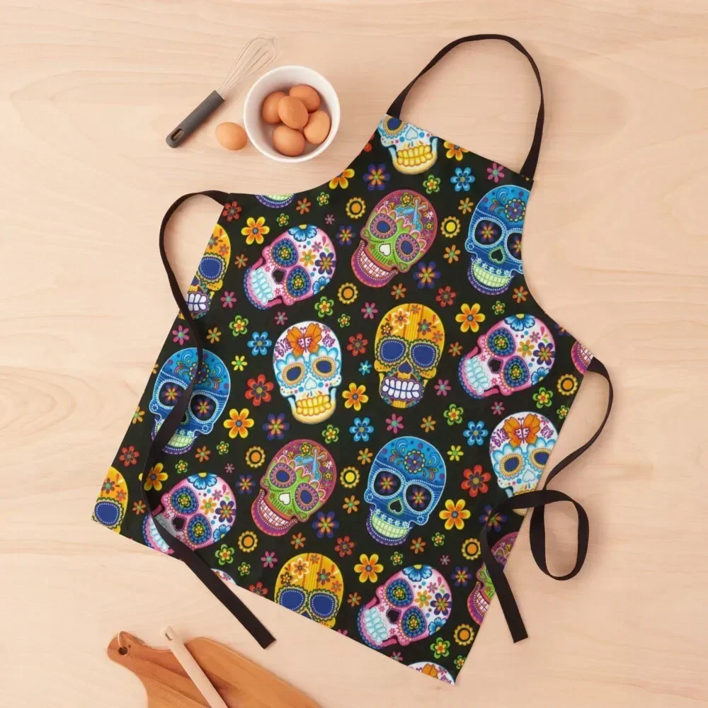 

Day of the Dead Sugar Skulls Apron kitchen and home For Cosmetologist For Home Accessories Kitchen Chef Apron
