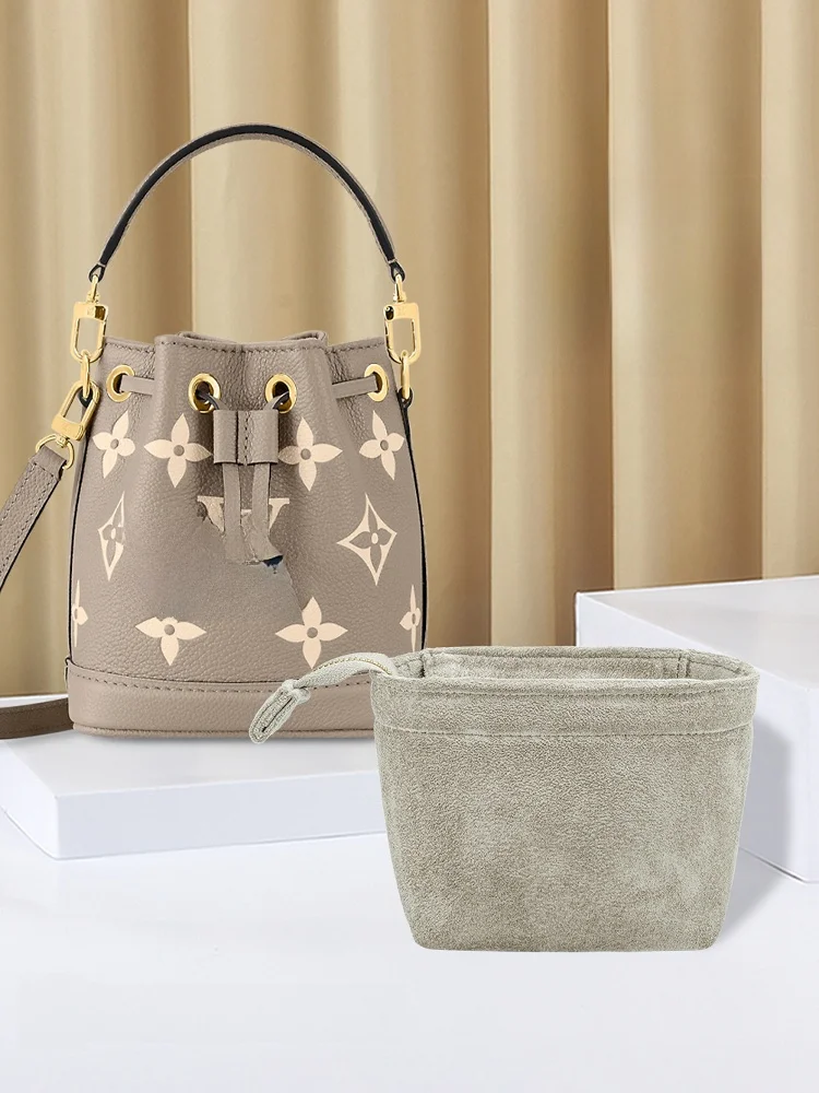 

Сумка-органайзер Miceai Bear LV New NANO NOE Buet Bag, универсальная, на молнии, из замши, 3x0x6 см