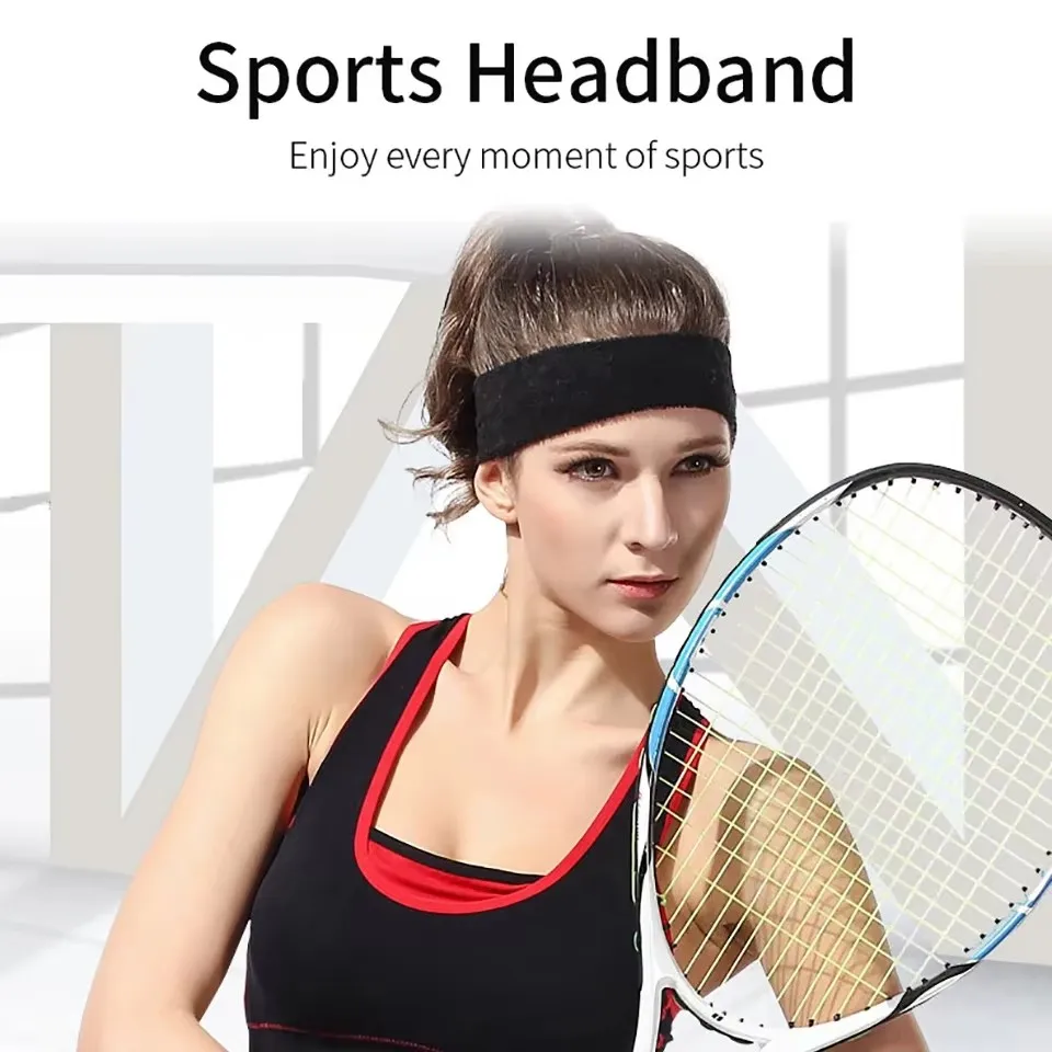 LOOGDEEL Sweatproof Sports Headbands Breathable Towel Sweatband Moisture-wicking Sweatband Tennis Basketball Running Gym Workout