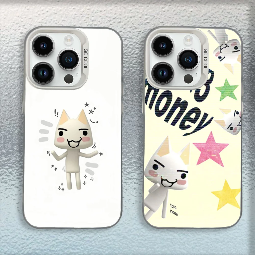 

Cute T-Toro Inoue Cat Phone Case For iPhone 16,15,14,13,12,11,Mini,Pro,SE,MAX White Matte Shockproof Cover