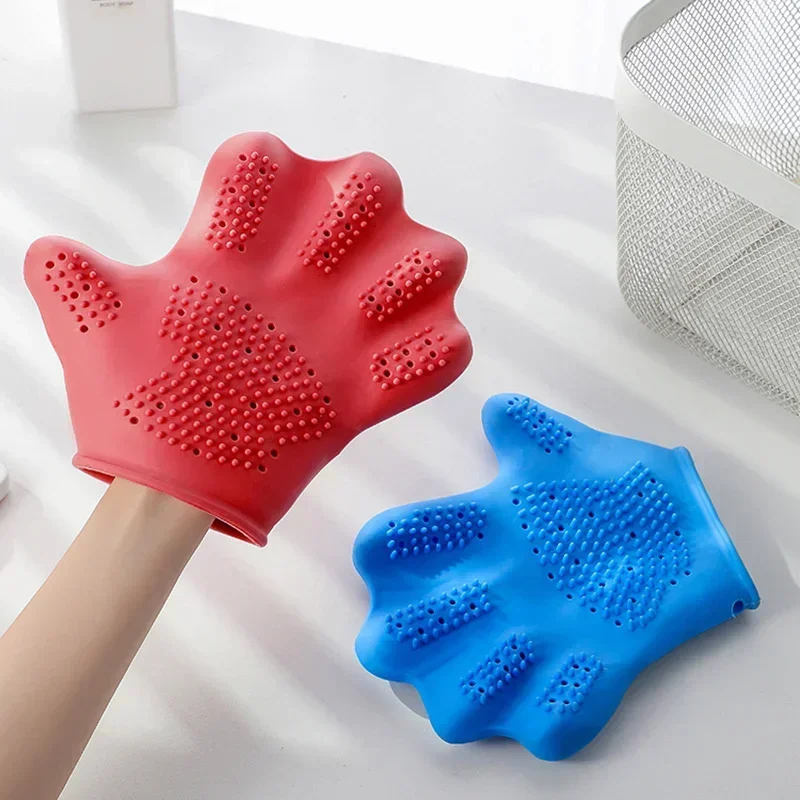 Pet Bath Gloves Massage Cleaning Shampooing Heat Resistant TPE Pet Grooming Gloves for Cats and Dogs Pet Cleaning Supplies