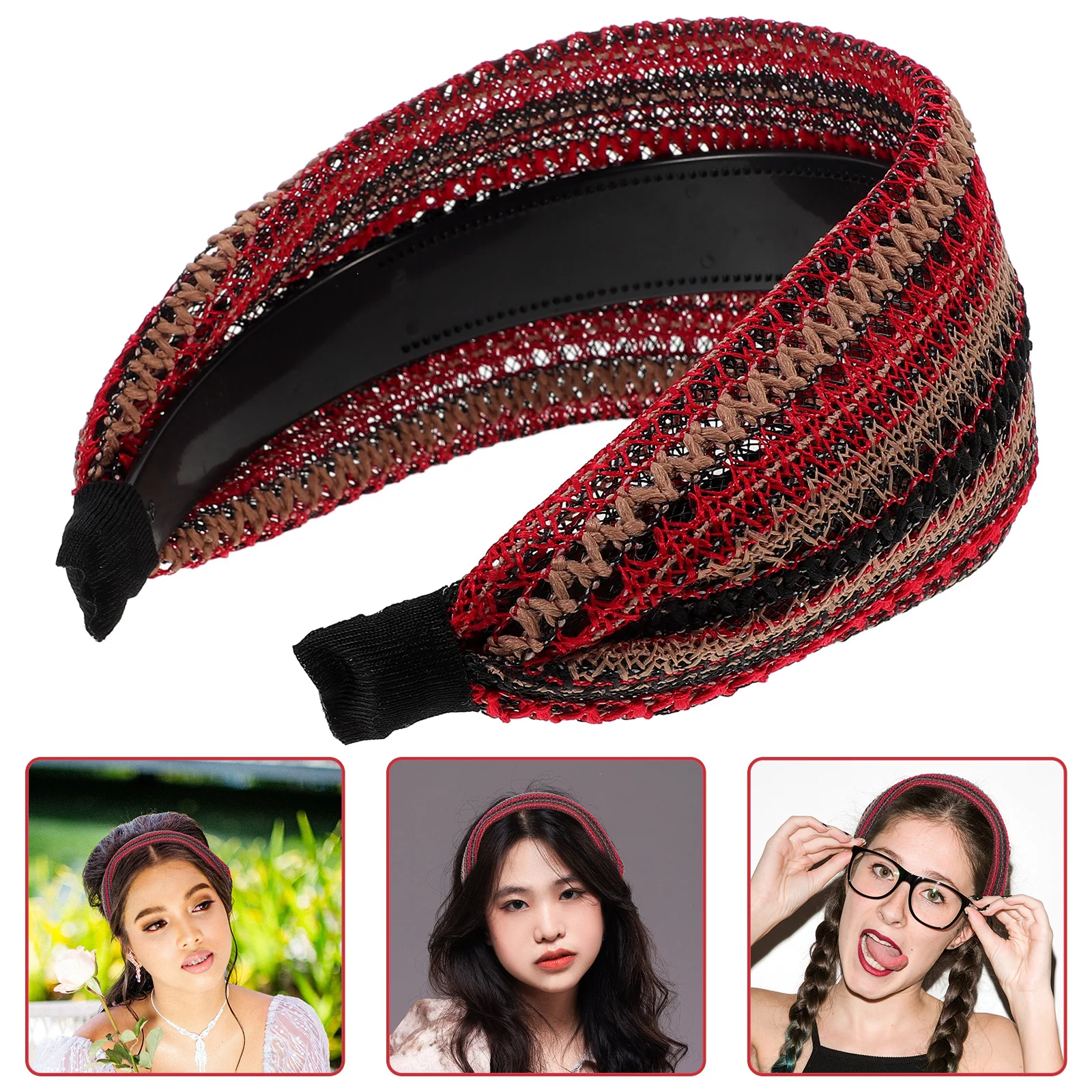 

Lightweight Vintage Hairband Durable Elegant Decorative Wide Headband for Wedding Party Prom Beach Female Gifts