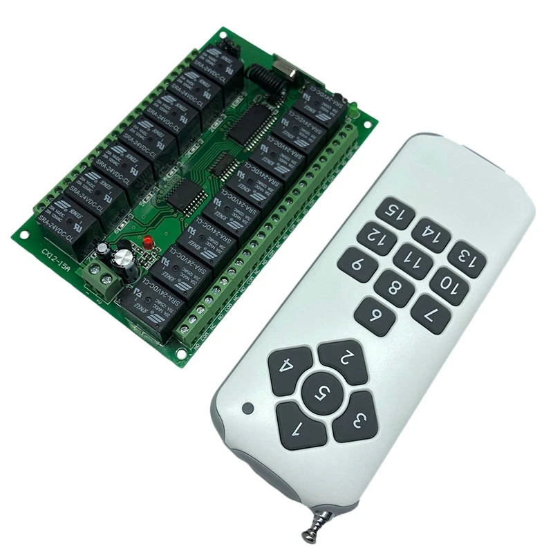 12V 15-Channel Wireless Remote Control Switch For Led Lights, Motor, Garage Control, 315Mhz, 9 Working Modes