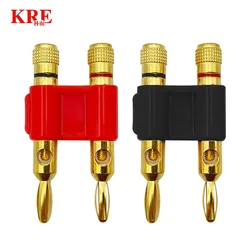 8PCS High Quality Double Row 4mm Banana Plug Connector Gold Plated Speaker Plug Adapter Two-position Audio Plug Cross Plug