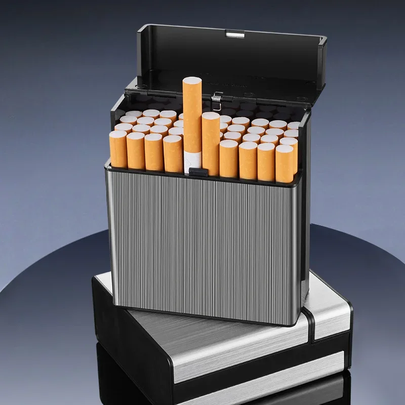 1Pcs Cigarette Case for King Size - Automatic Flip Cover Hold 40pcs,Cigarettes Portable Pocket Storage Box Smoking Tools