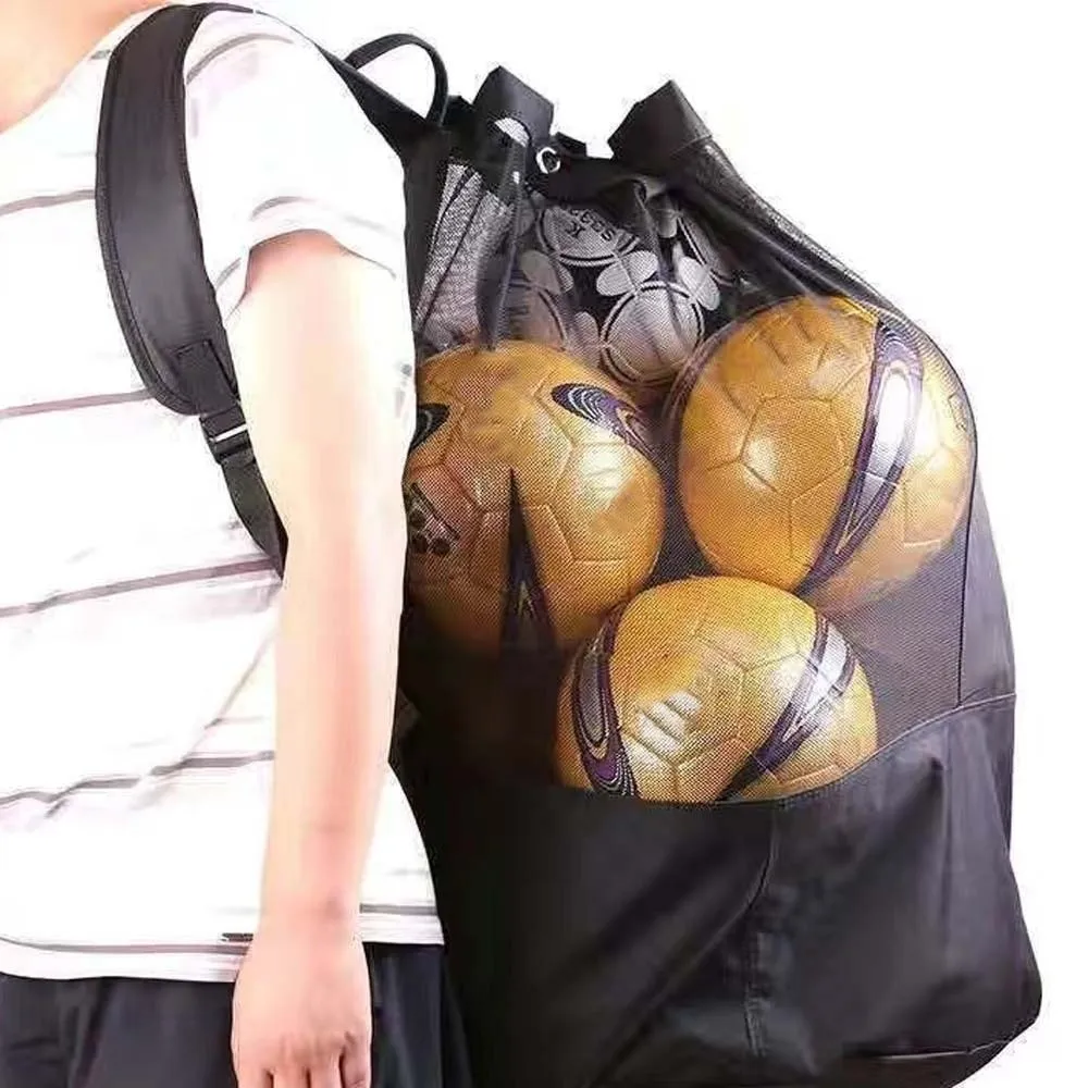 Durable Footballs Storage Bag Lightweight Scratch Prevention Balls Carry Shoulder Pouch Polyester Thickend Basketballs Mesh Bag