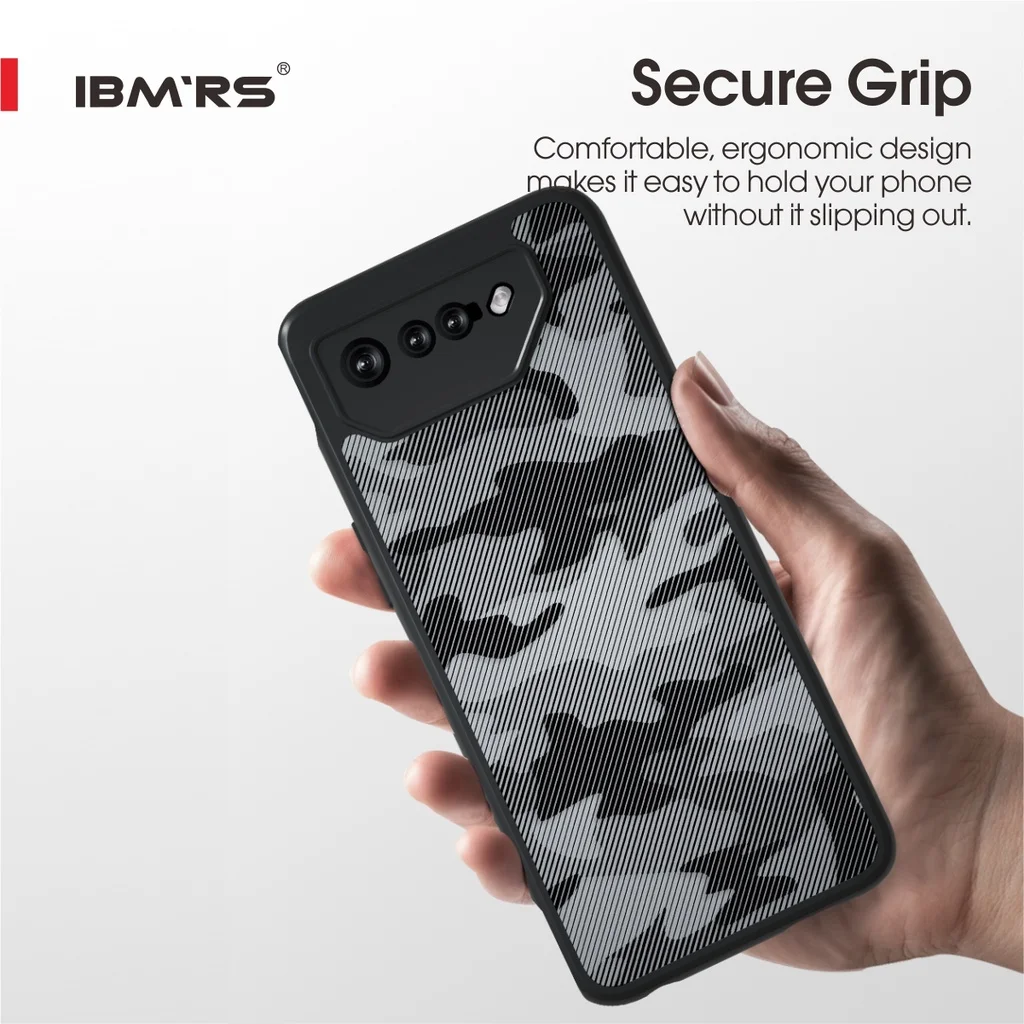 IBMRS لجراب Matte Camo المقاوم للصدمات لهاتف Asus ROG Phone 7 - مضاد لبصمات الأصابع، مضاد للاصفرار، مقاوم للزيت (مع حزام المعصم) #3
