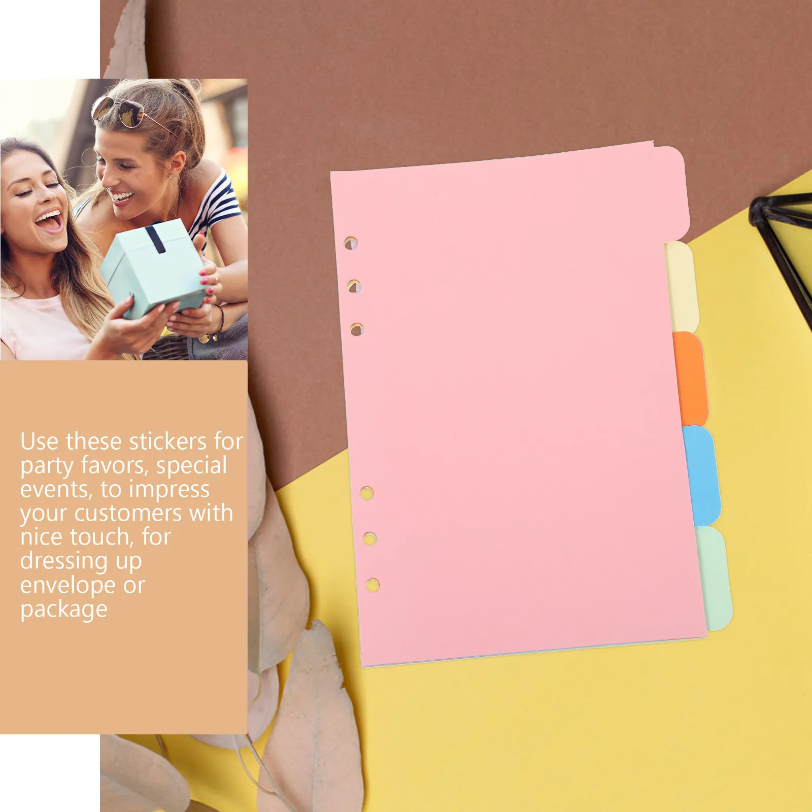 

1 Set Index Paper Dividers A5 5 Colors Tab Extra Wide Reinforced Holes 6 Ring Binder Organizers Project Sorter Labels Planner