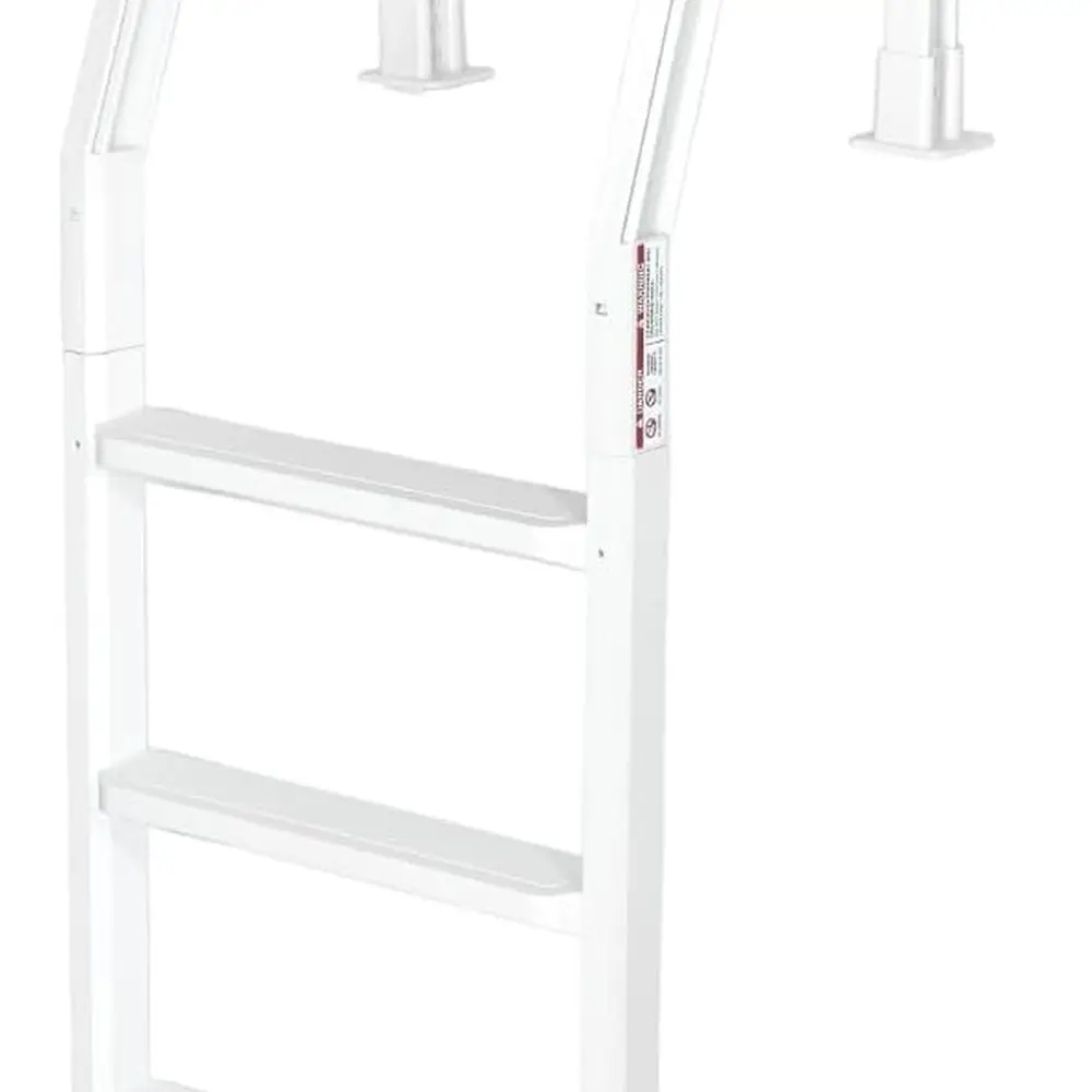 Escada de piscina de plástico resistente com degraus antiderrapantes para piscinas acima ou no solo de 48-54 polegadas