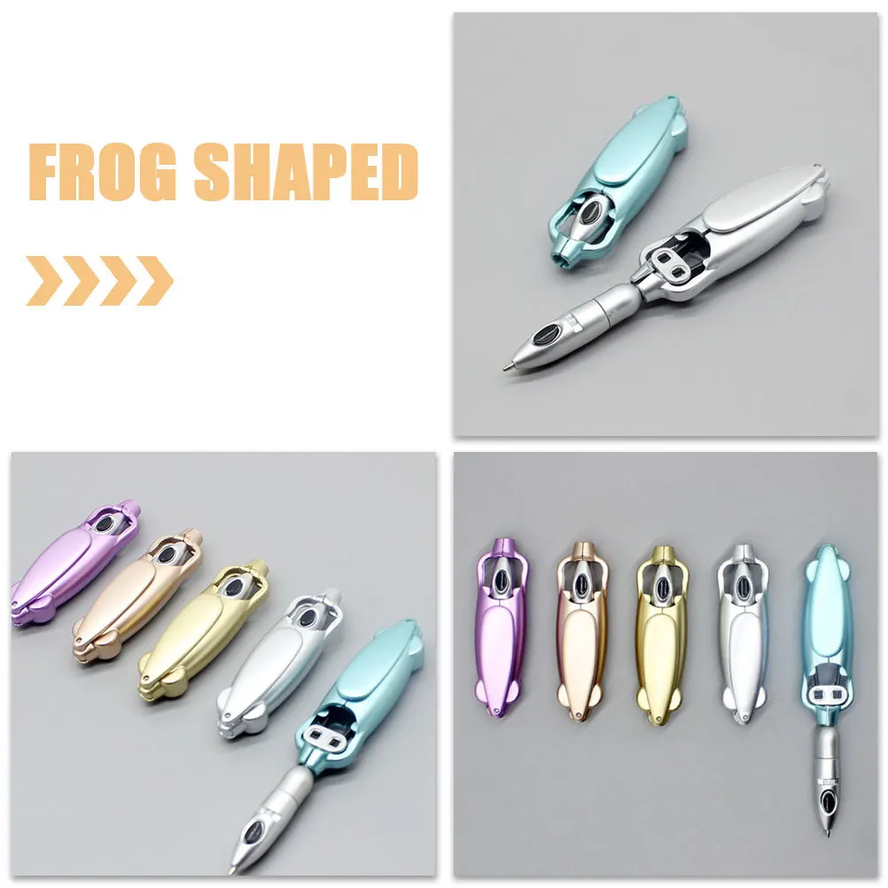 

5 шт., набор креативных шариковых ручек с деформацией лягушки, красочные гладкие письменные принадлежности для офиса и студентов, канцелярские принадлежности, ручки в форме лягушки