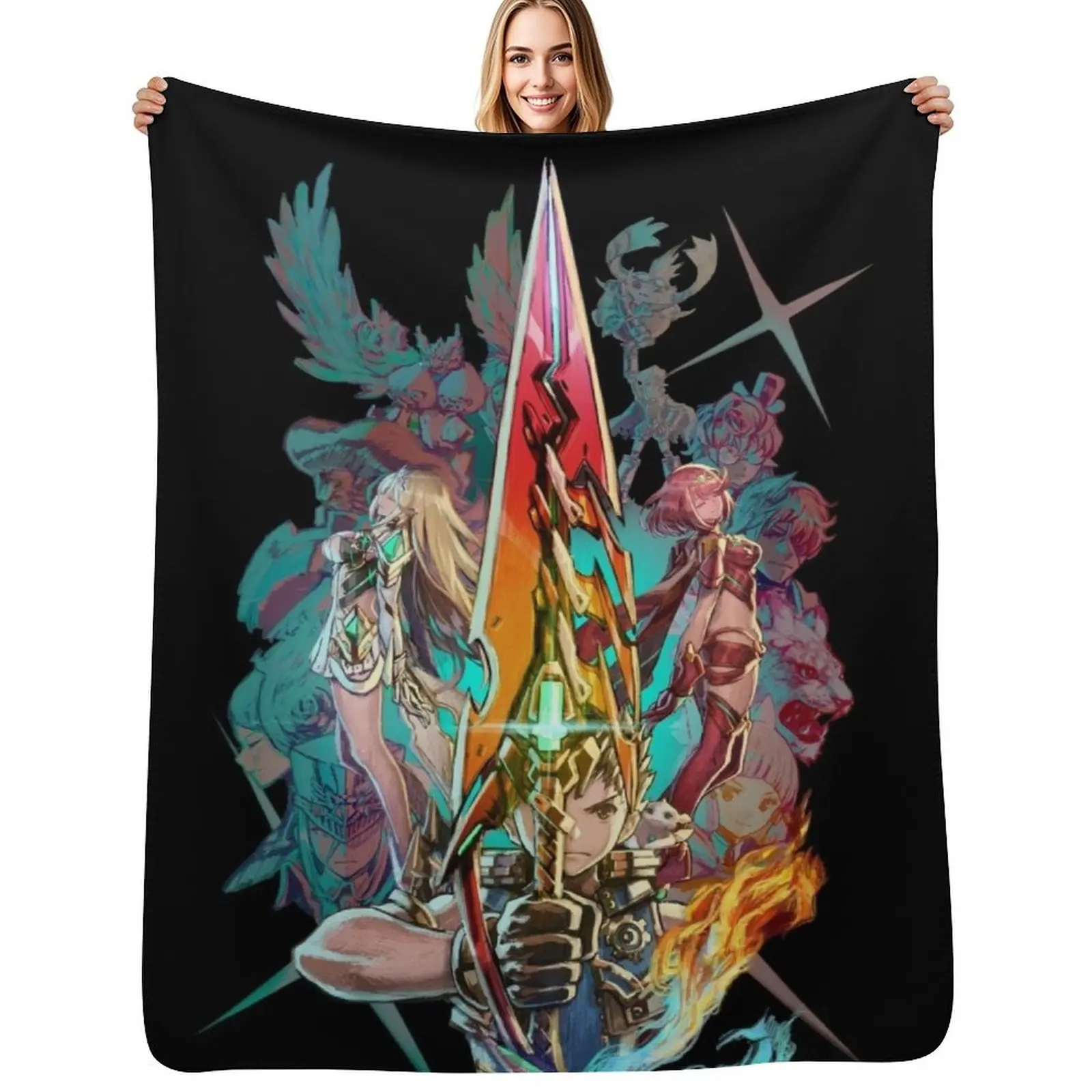 Xenoblade Chronicles? 2 - Team Throw Blanket Soft Cute Plaid Winter beds Baby Loose Blankets