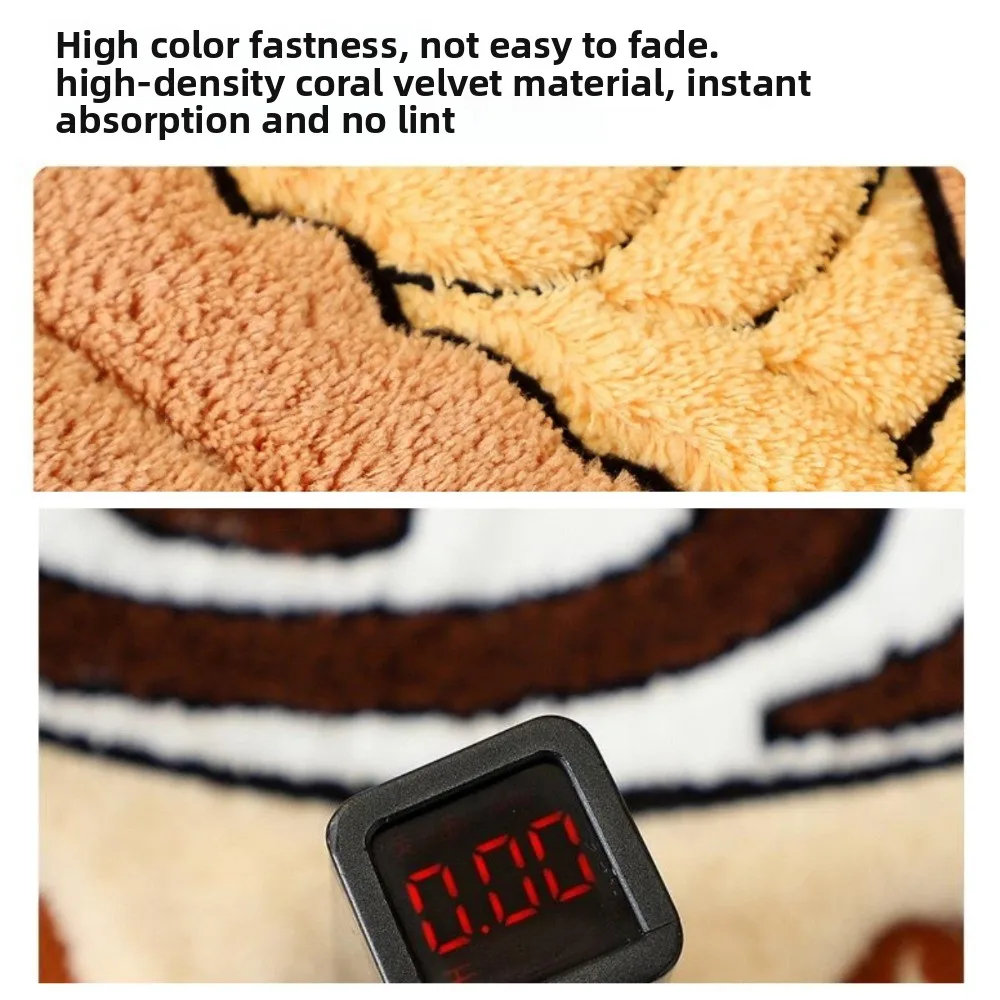 Durable Coffee Bread Shape Hand Towel Soft Strong Water Absorption Toilet Handkerchief Coral Fleece Thickened Washcloth Kitchen