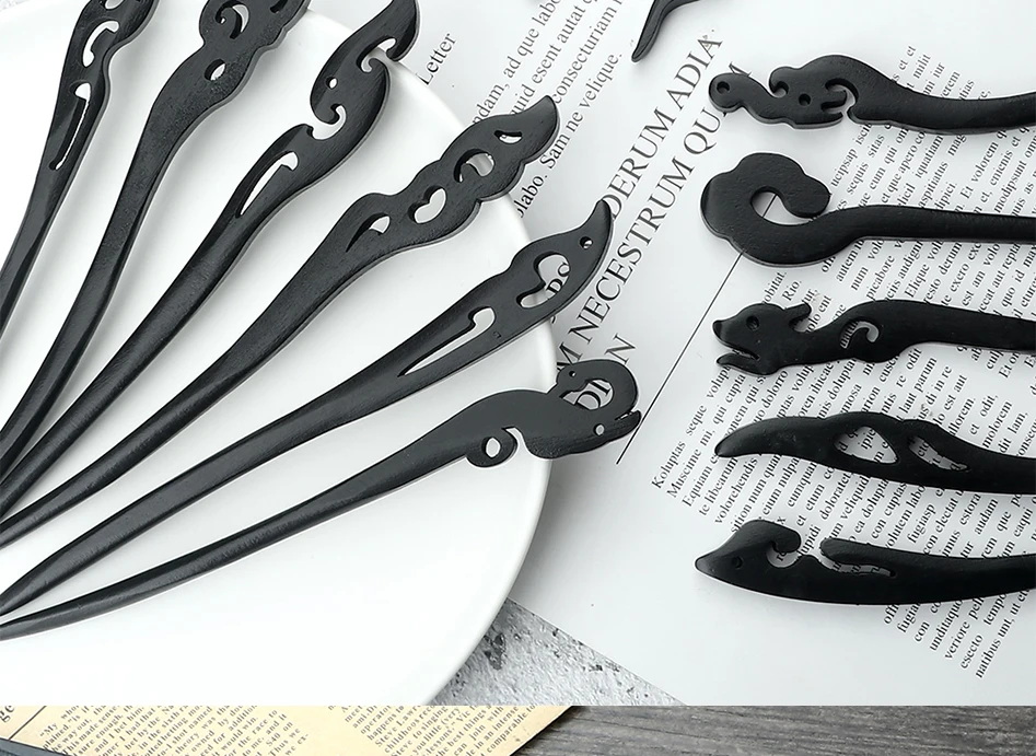 Chinesische Königliche Holz Haar Clips Haar Stick Frauen Einfache Geschnitzte Holz Haarnadeln Mädchen Exquisite Frisur Zubehör Kopfbedeckung Geschenk – Detail 7