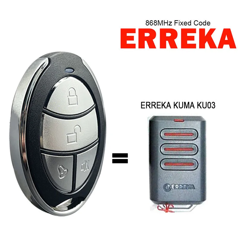 

For ERREKA Garage Door Remote Control Clone Compatible 868MHz KUMA KU03 Garage Door Opener Electric Door Control Replicator