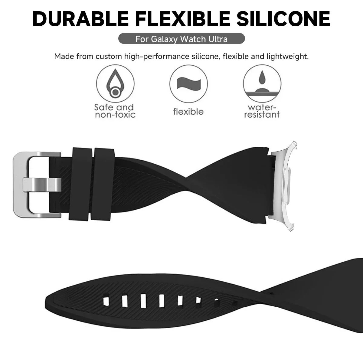 Cinturino in Silicone per Samsung Galaxy watch 7 ultra 47mm accessori cintura correa Sport bracciale per Galaxy Watch Ultra Watchband