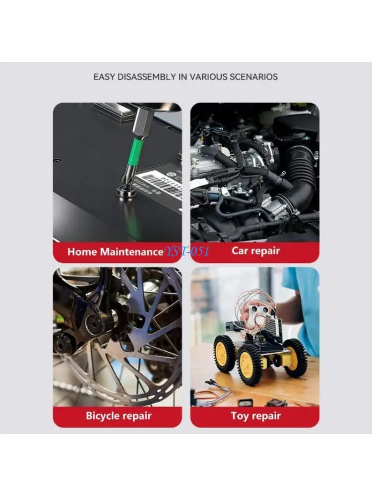 E15A Practical Steel Hexagonal Screwdriver Bit With Rustproof Coating Long Shank Bit For Drills And Repair Work