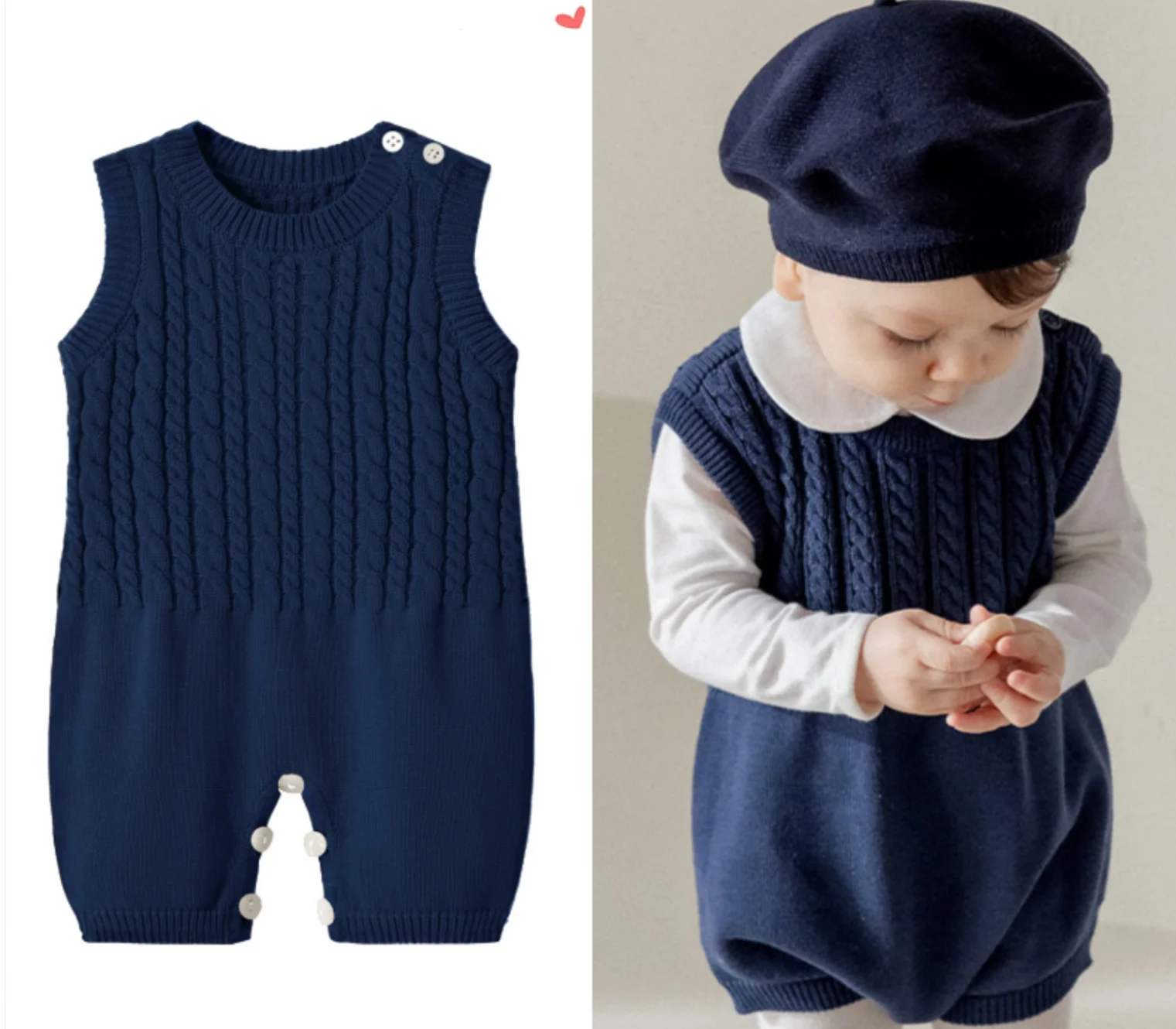 

Knitted Baby Clothes Newborn Autumn Baby Boy Girl Romper Clothes Sleeveless Cotton Infant Jumpsuit For Boy Toddler Romper Outfit