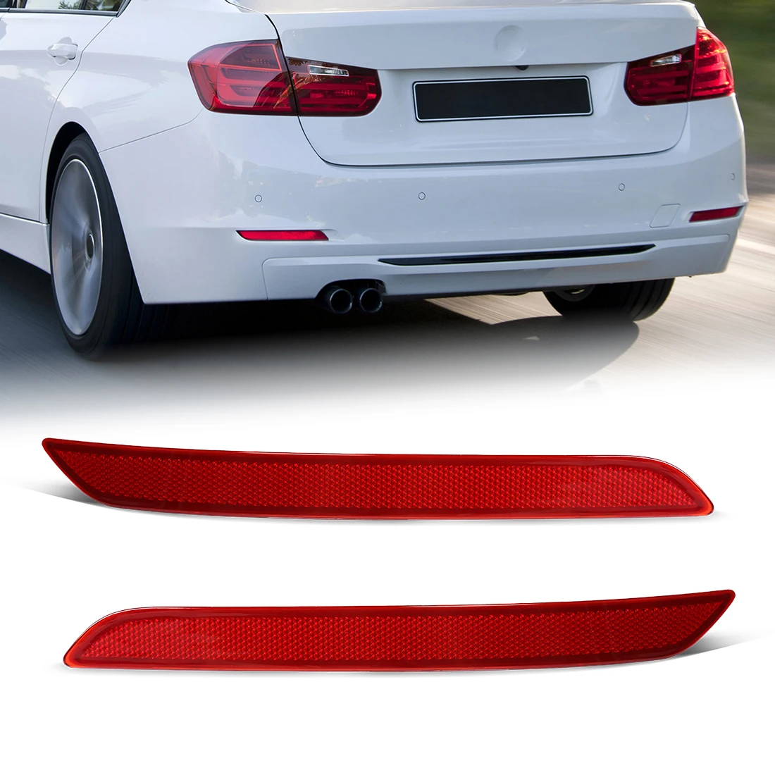 

63147285745 63147285746 Car Rear Bumper Reflector For BMW 3 4 Series F30 F31 F32 F33 Reflective Strips Brake Warning Stop Lamp