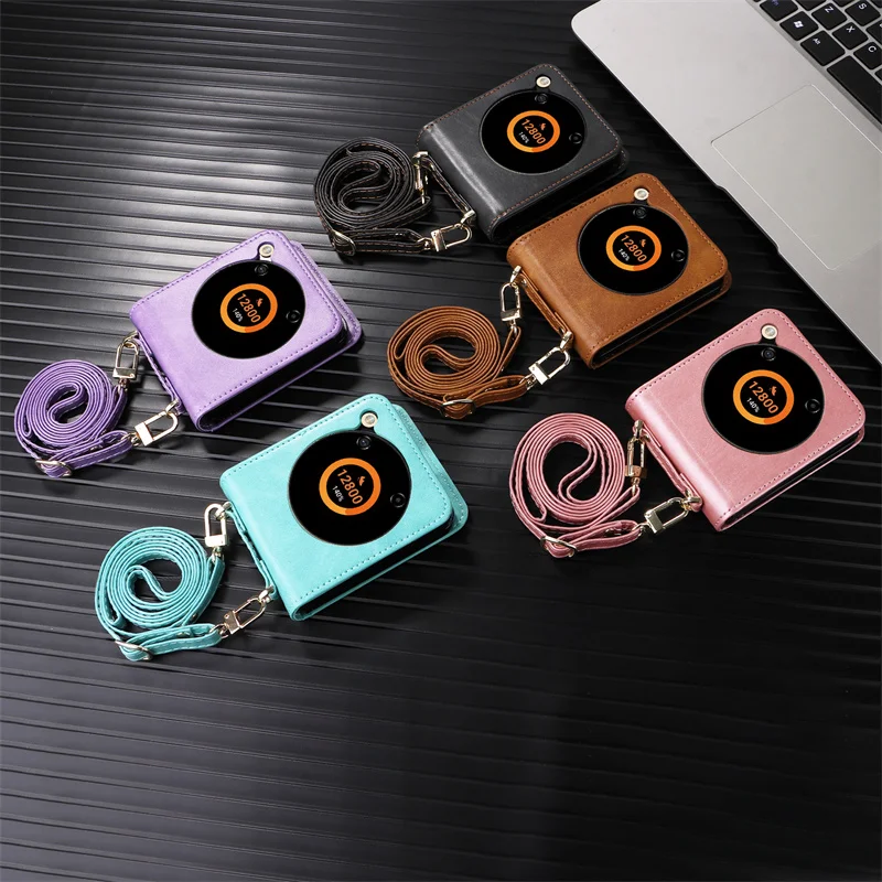 Leather Phone Case For ZTE Nubia Flip 5G 2024 Wallet Cover With Lanyard Card Holder Funda Coque