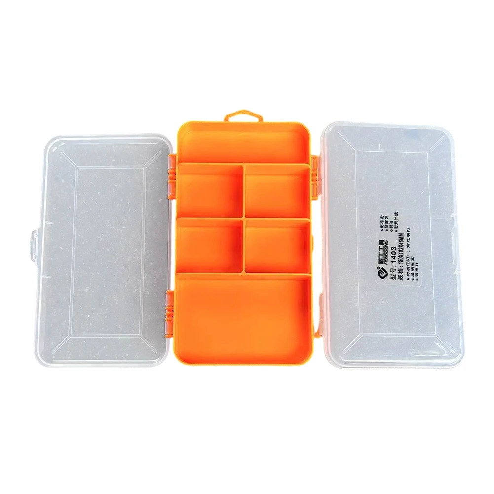 Plastic Double-Side Tool Box Storage Tool Case Compartment Hand Tools Storage Boxes Transparent Multifunctional for Small Things