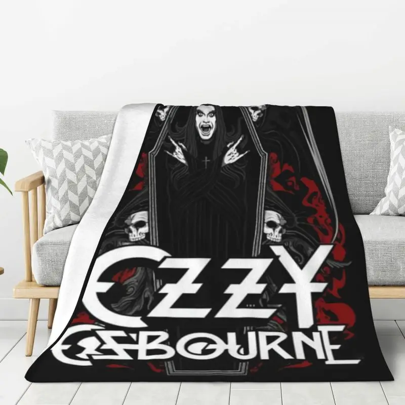 Custom Sofa Fleece Ozzy Osbourne Throw Blanket Warm Flannel British Heavy Metal Rock Music Singer Blankets Sofa Bedspreads