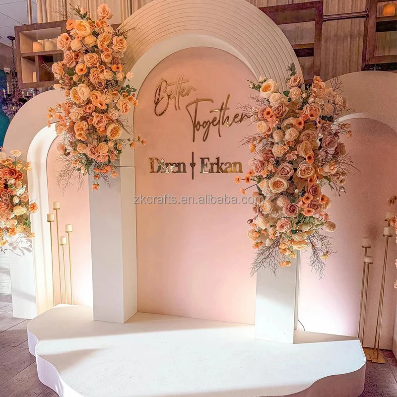 custom.ZKAI Heavy Duty Party Stage Decoration Backdrop Wall Set Custom Wedding Acrylic Arch Backdrop Panel
