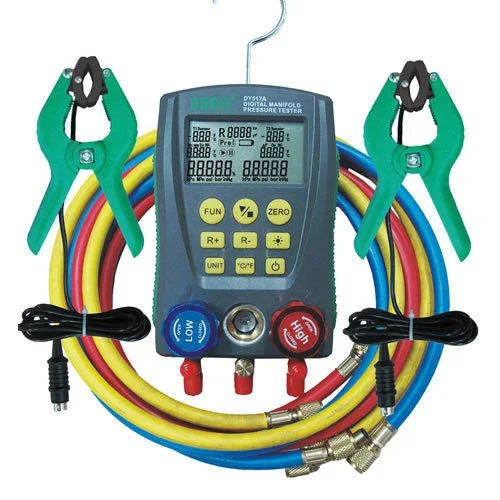 

DY517A 2-way Pressure Tester Vacuum Pressure Temperature Leakage Tester Digital Manifold HVAC Diagnostic Meter