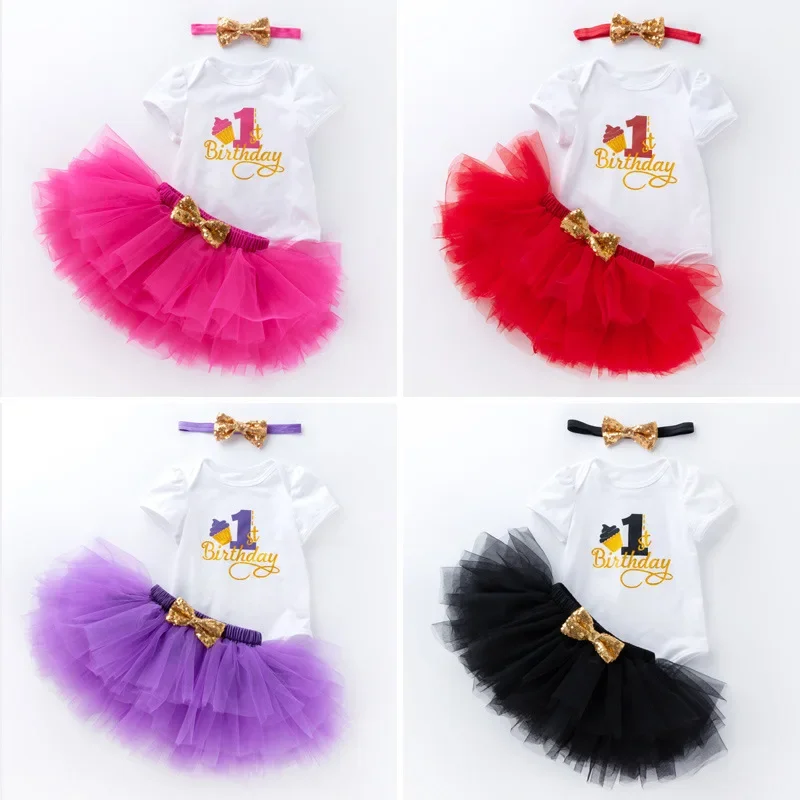 

Summer Baby Girl Clothes Set Birthday Party Girls Tutu Skirt Toddler Clothes Baby 1st Birthday 2 Years Outfits Little Princess