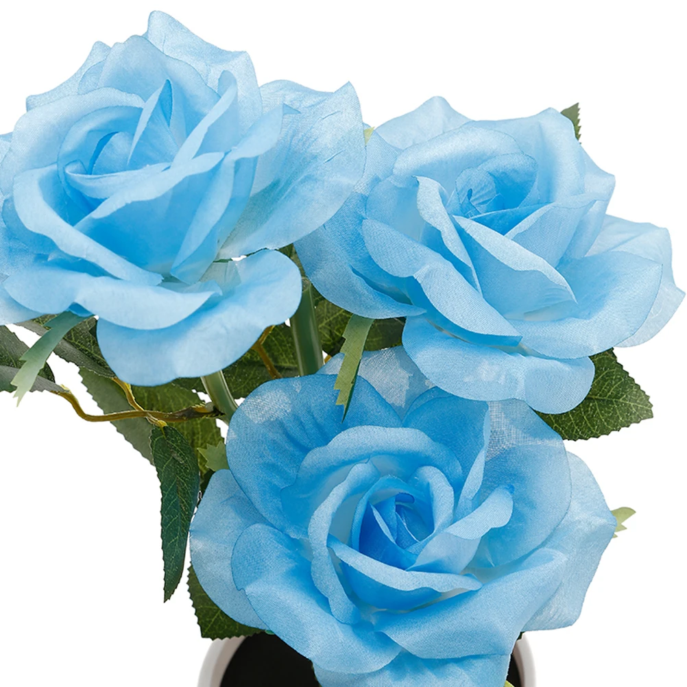 

Solar Rose Flower Lights Led Bonsai Lamp Outdoor Garden Wedding Decoration Nightlight For Bedroom Office Hotel Blue 2V
