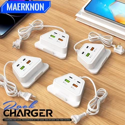 3.1A USB Type C Charger PD Fast Charging Phone Charger Power Socket For iPhone 15 Samsung Xiaomi EU US Plug Quick Wall Charger