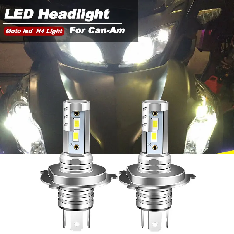 

2PCS Motorcycle LED Headlight Bulbs High/Low Kit 9600lm 6000K H4 6000K For Can-Am Spyder ST-S SM5 2013-2015