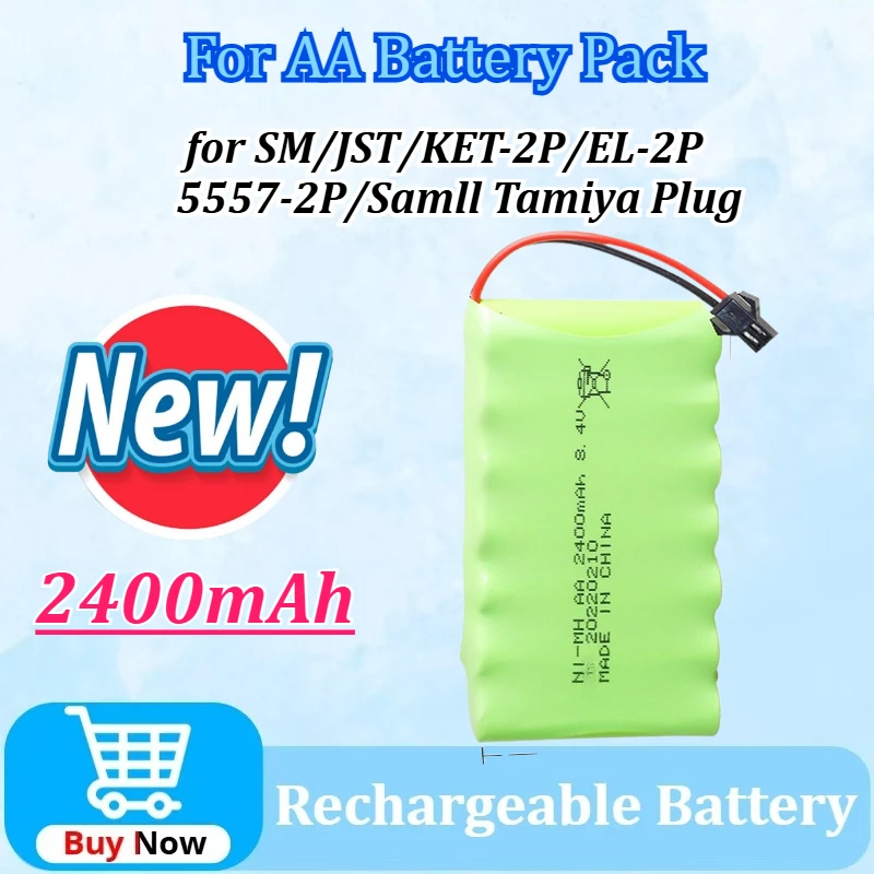 

8.4V 2400mAh High Capacity NI-MH Rechargeable Battery Pack for RC Toys Car Tanks Trains Robot Boat Gun Tools Parts Aa Battery