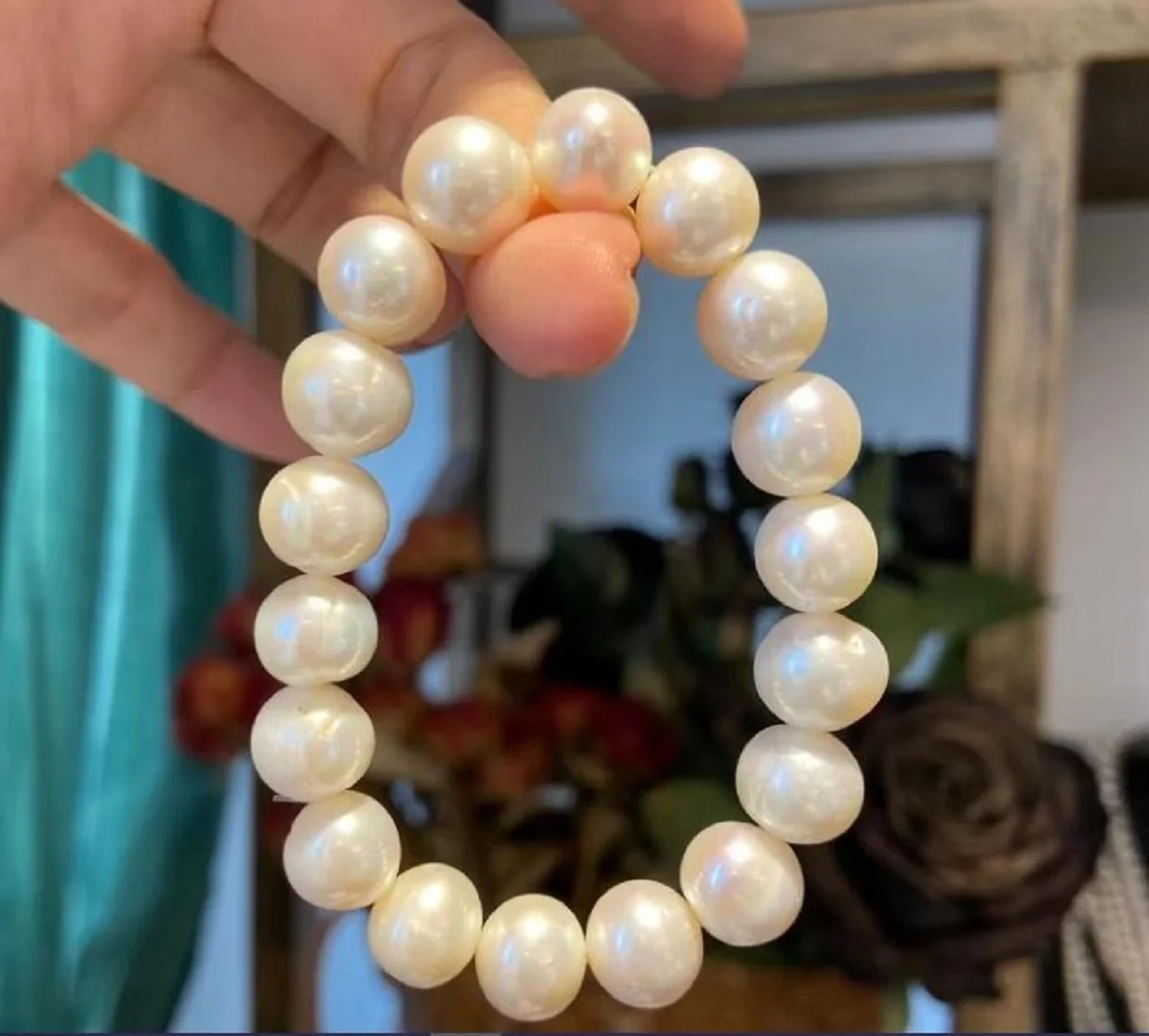 Welfare/Bracelet Baroque Pearl AAA 10-11mm Natural Pearl Closed Elastic Bracelet 7.5-8