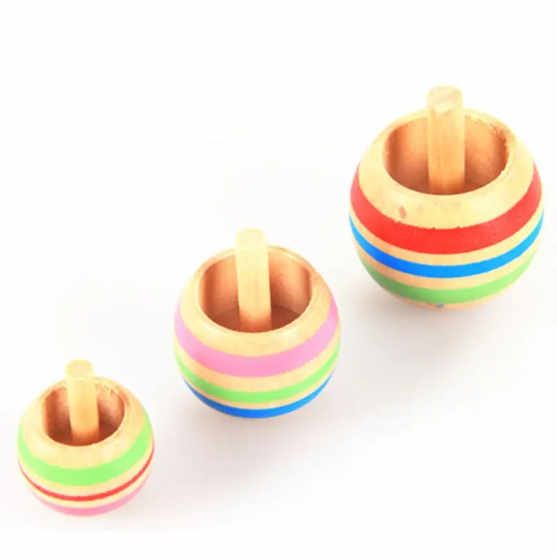 

3pcs Wood Flip Over Top Tippie Top Spinnig Top Magic Toy Kids Toys Boys Favor Gift