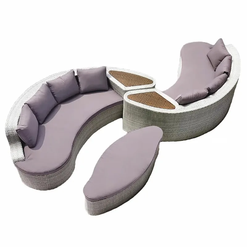 Round rattan sofa, imitation rattan sofa courtyard, creative sofa