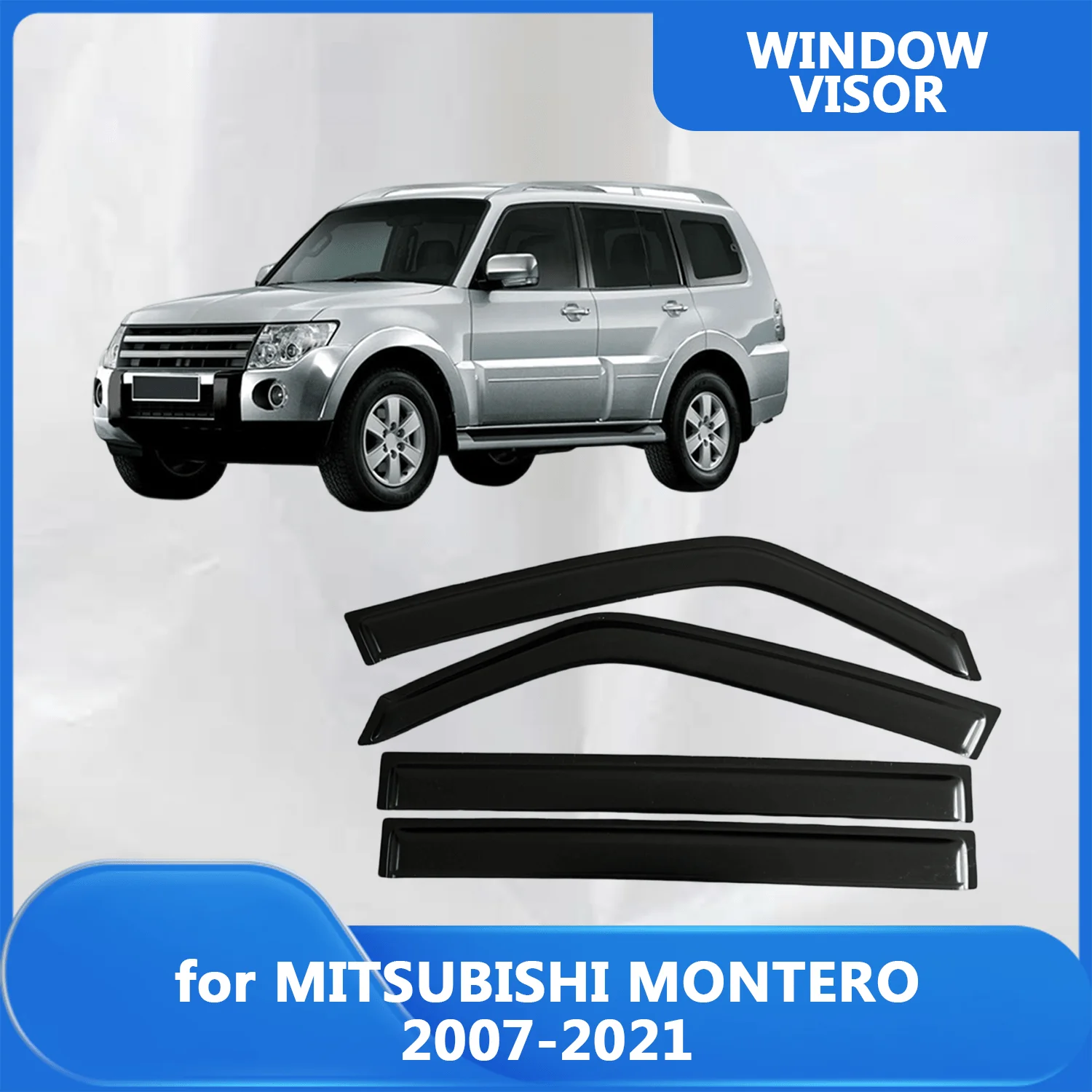 

Window Visor for MITSUBISHI MONTERO V80-/NS,NT,NW,NX 2007-2018 2019 2020 2021 Wind Deflectors Rain Guards Door Visor Vent